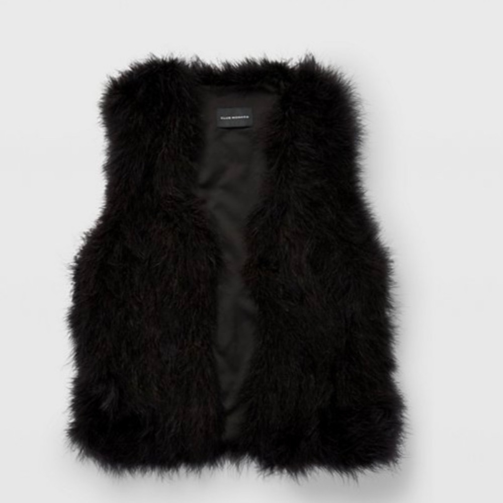 Club Monaco black fur vest size XS. Great condition.